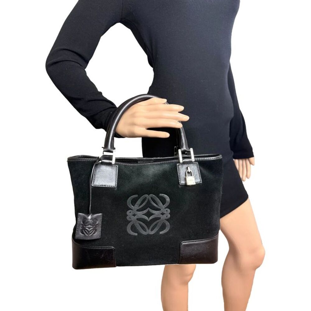 Loewe Amazona Fusta Black Suede Tote Bag - Picture 4 of 10